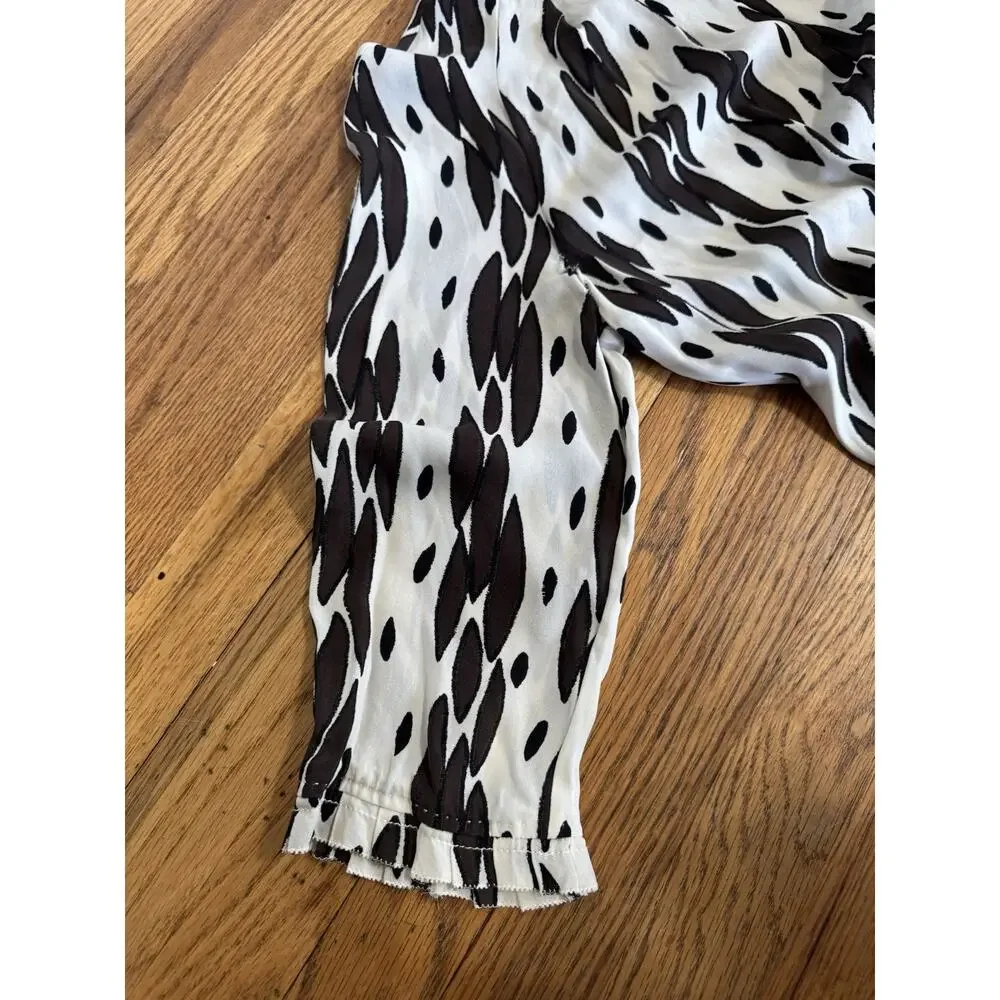 Tory Burch Silk Tunic Blouse Abstract Print Sz 12 luxury